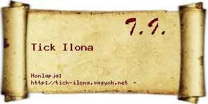Tick Ilona névjegykártya